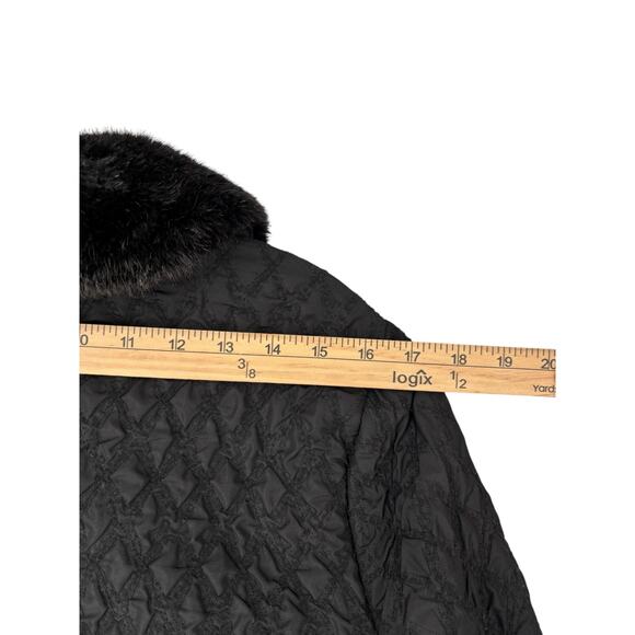 Susan Bristol Full Zip Textured Jacket Faux Fur Collar Fleece Lined XL Outdoors - Picture 6 of 11